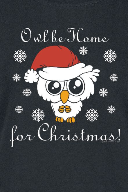 Owl Be Home For Christmas | Tierisch T-Shirt Manches courtes