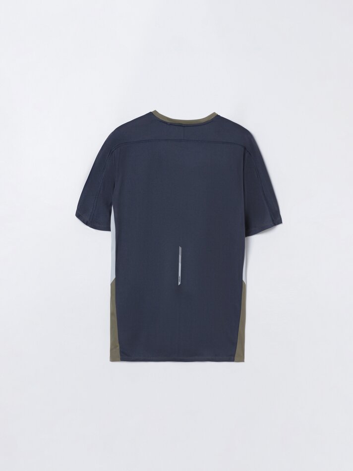 Camiseta esportiva colorblock - Cáqui