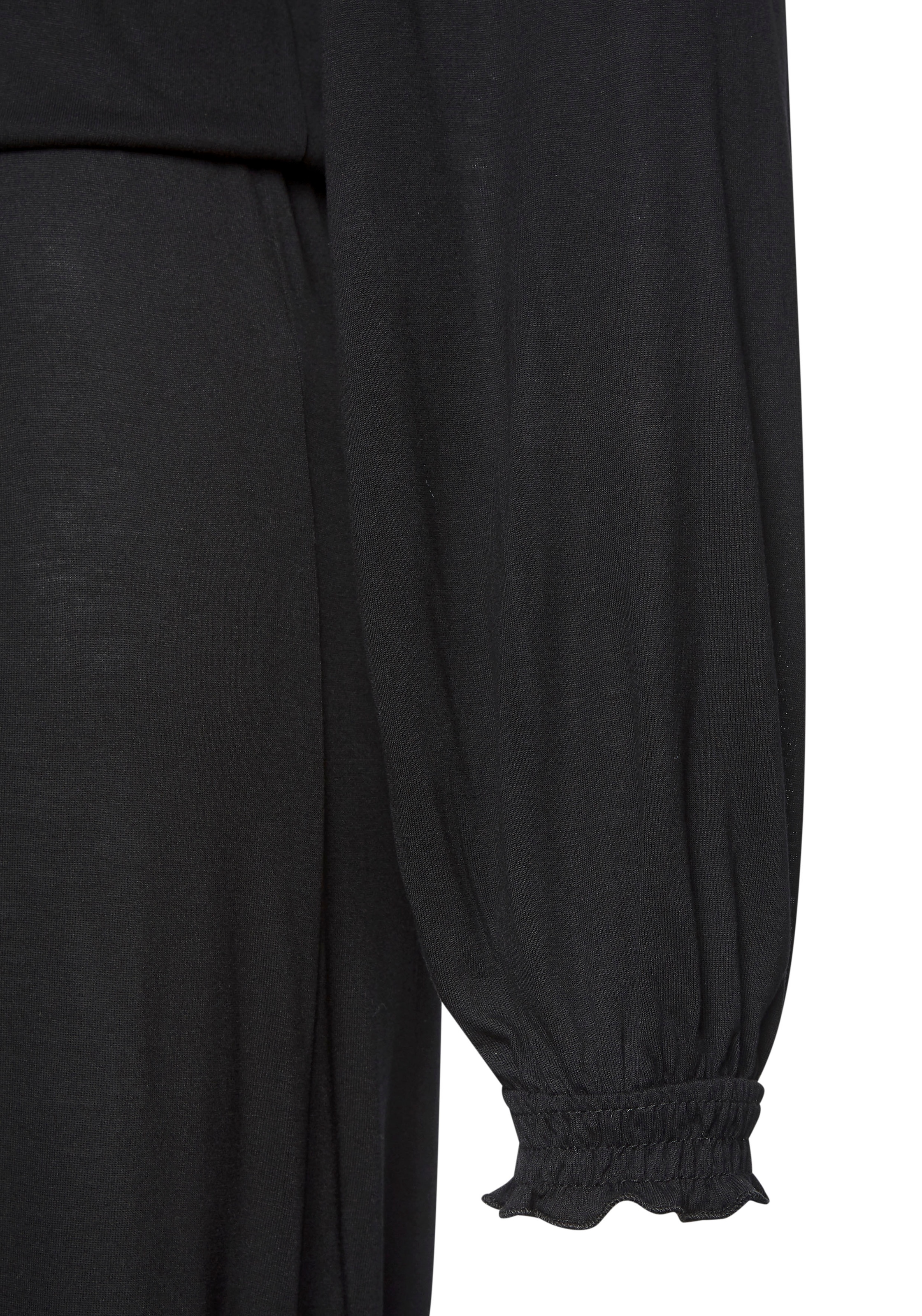 LASCANA Maxikleid mit seitlichem Schlitz, schlichtes Jerseykleid, Basic