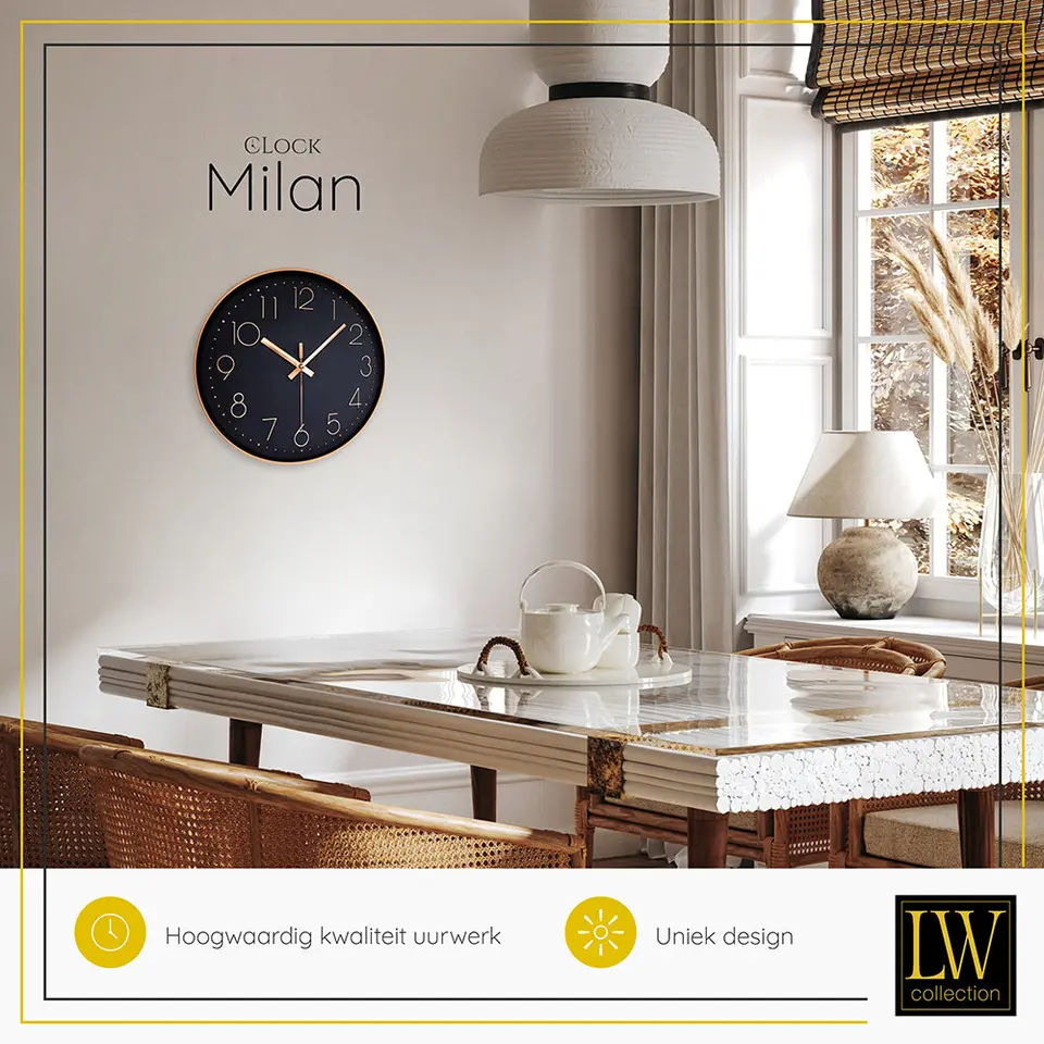 LW Collection Keukenklok Milan rosé 30cm