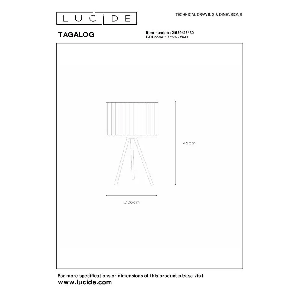 Lucide TAGALOG Tafellamp - Zwart