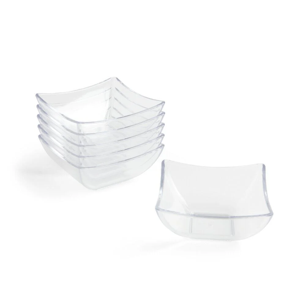 Lot de 6 verrines 95ml plastique transparent Ø7,9xH3,6cm