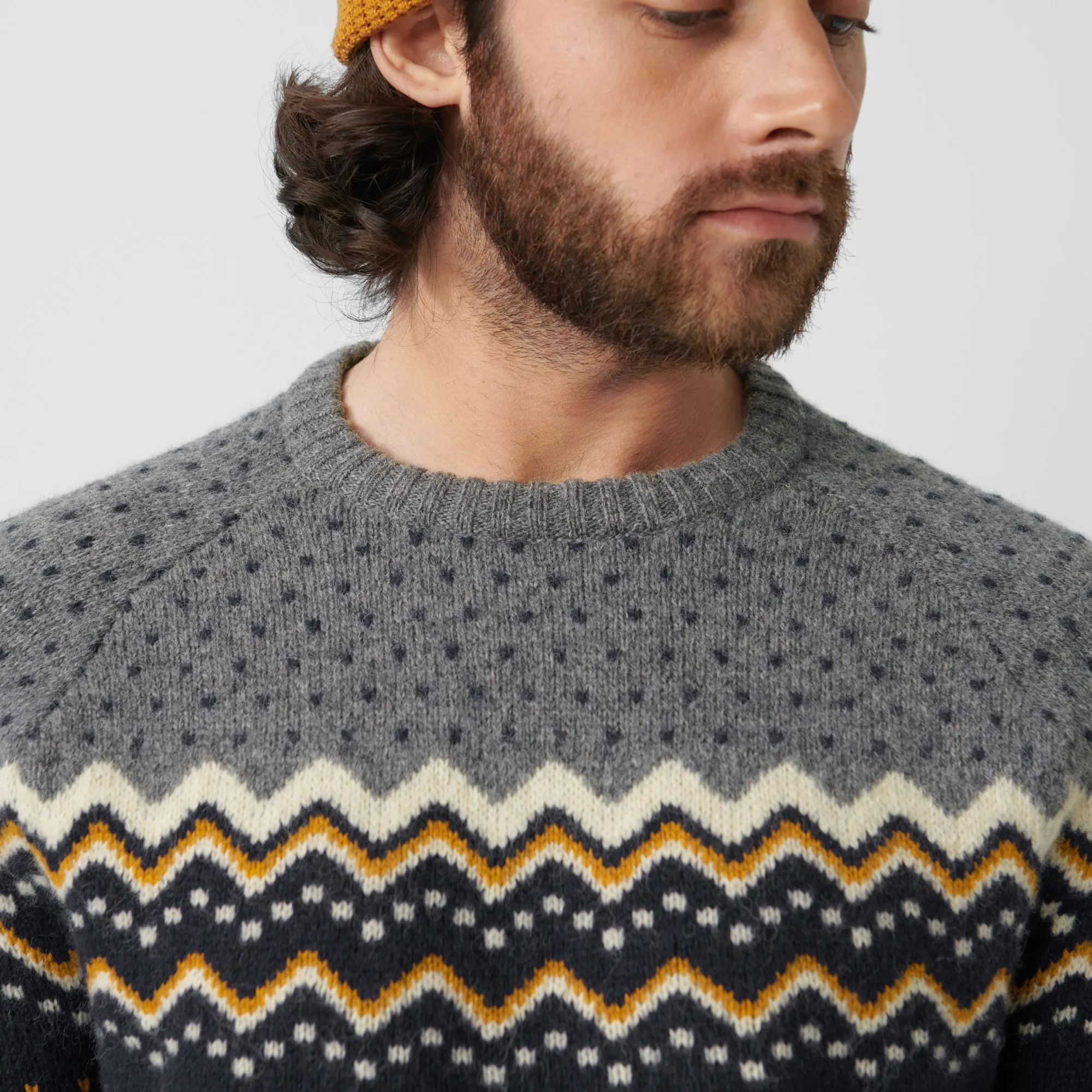Fjällräven Men's Övik Knit Sweater Dark Grey/Grey