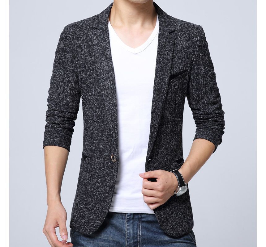 Holianx - Melange blazer met één knoop