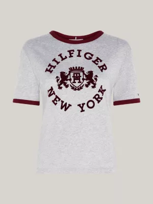 Camiseta Varsity com Logo Flocado