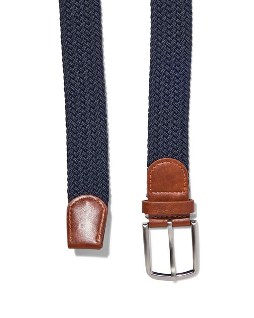 ceinture élastique tressée homme 3,5cm bleu