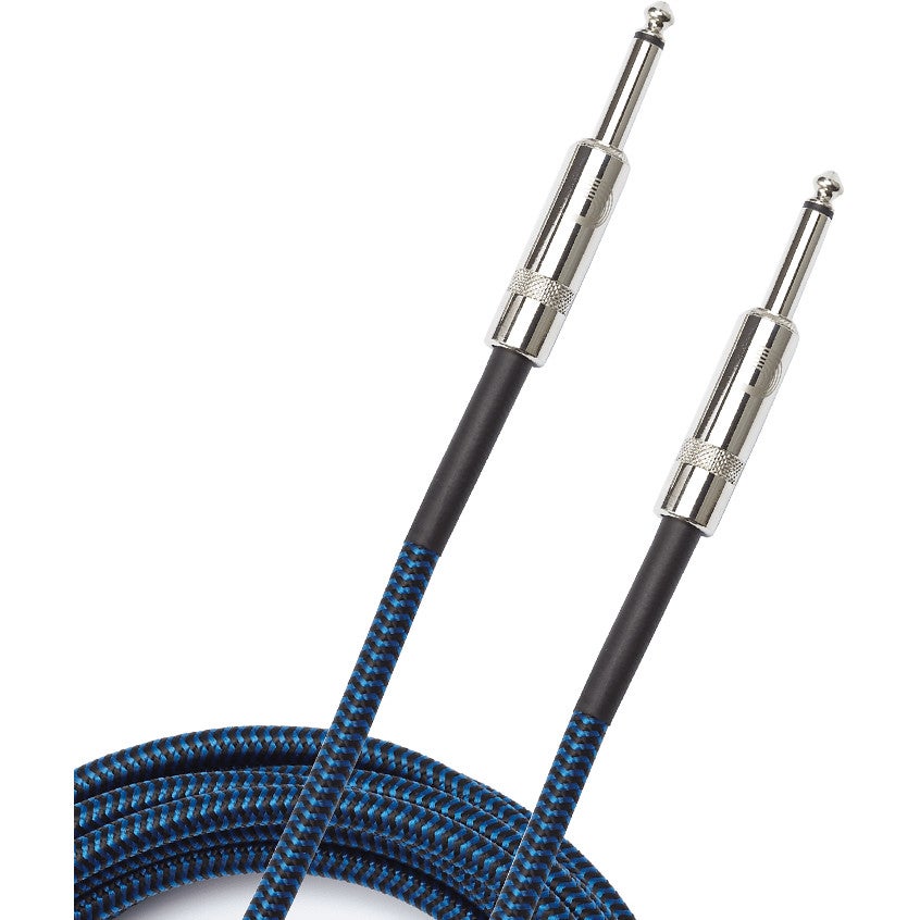 D'Addario PW-BG-20BU Braided instrumentkabel blauw 20ft (6 m) recht-recht