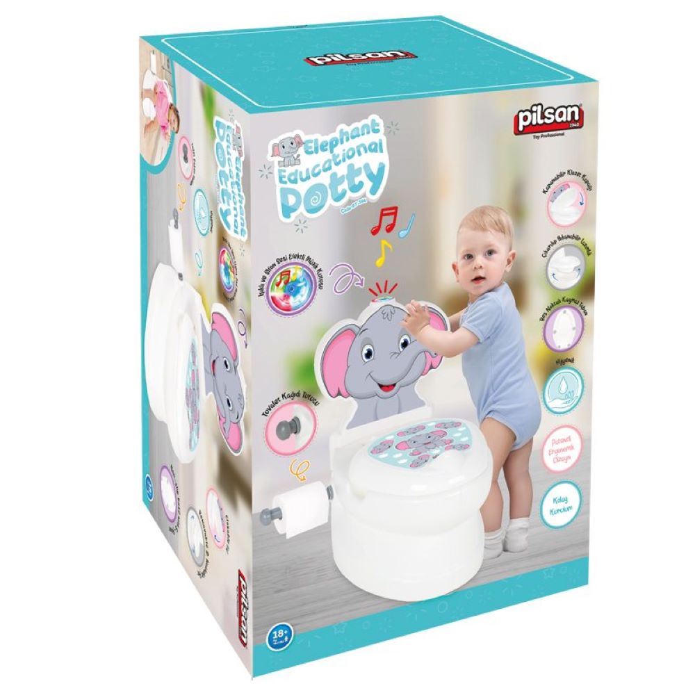 Pilsan Töpfchen Elefant 07566 Musik Licht Toilettenpapierhalter Behälter Deckel weiß