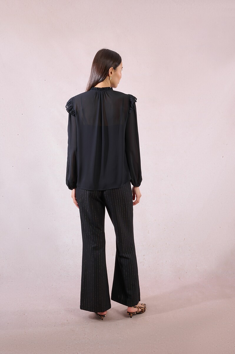 MOLLY BRACKEN<br>Camisa de voile semitransparente