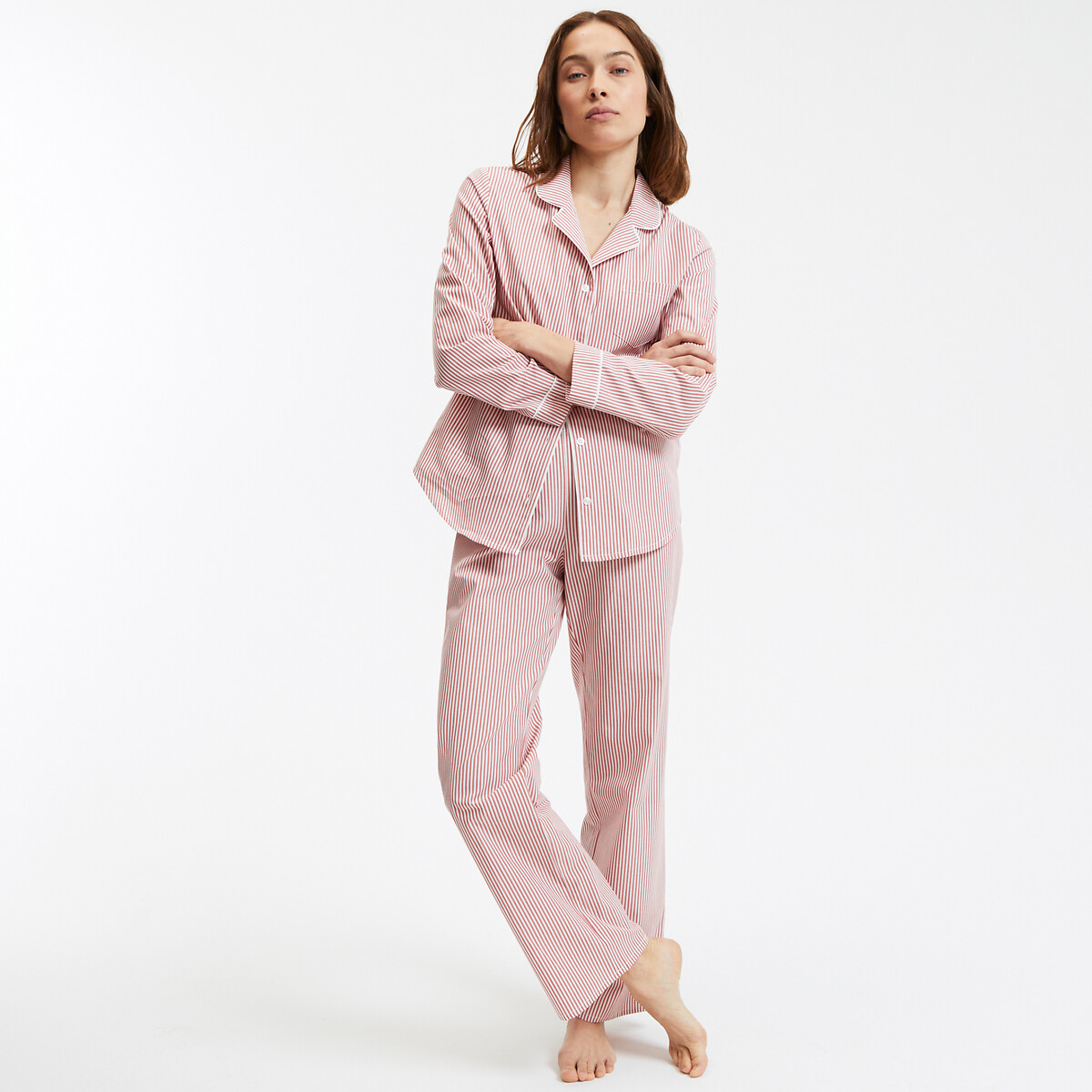 COLEÇÕES LA REDOUTE<br>Pijama estilo avô, às riscas