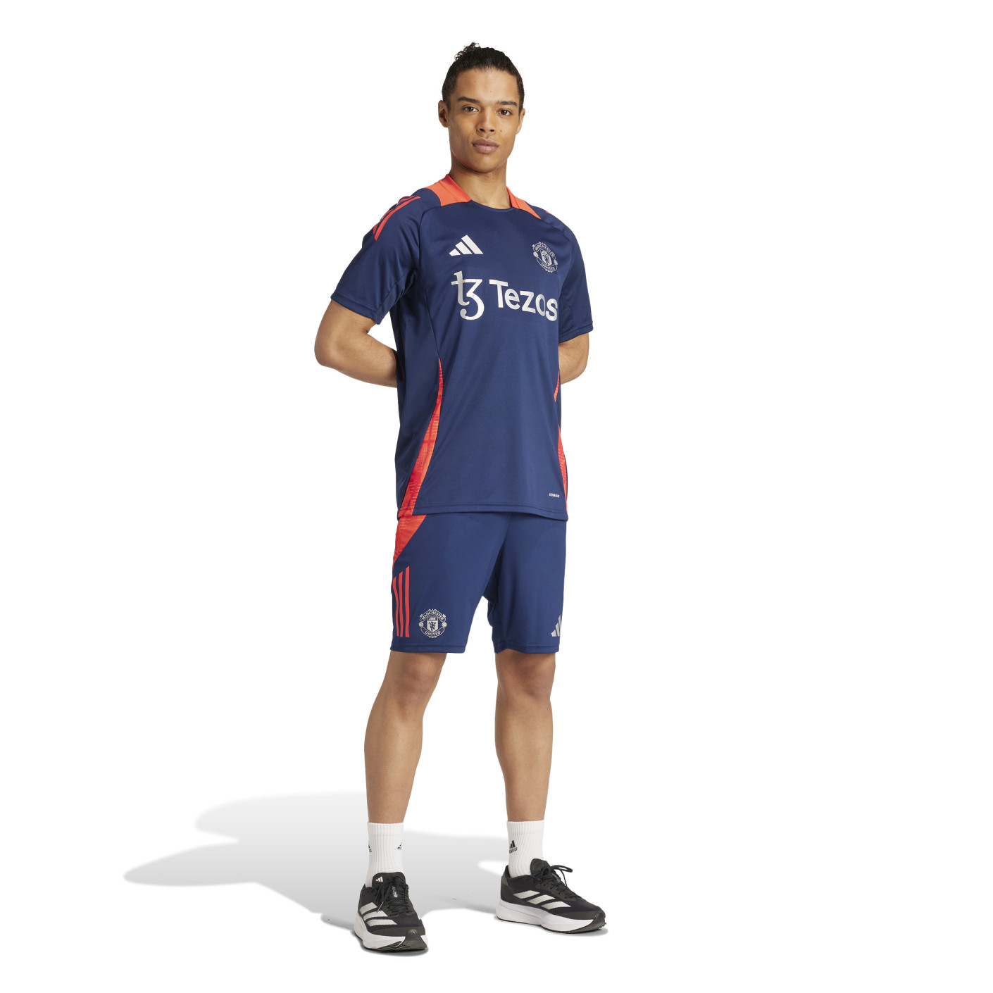 Adidas Manchester United Trainingsbroekje 2024-2025 Donkerblauw Rood Zilver