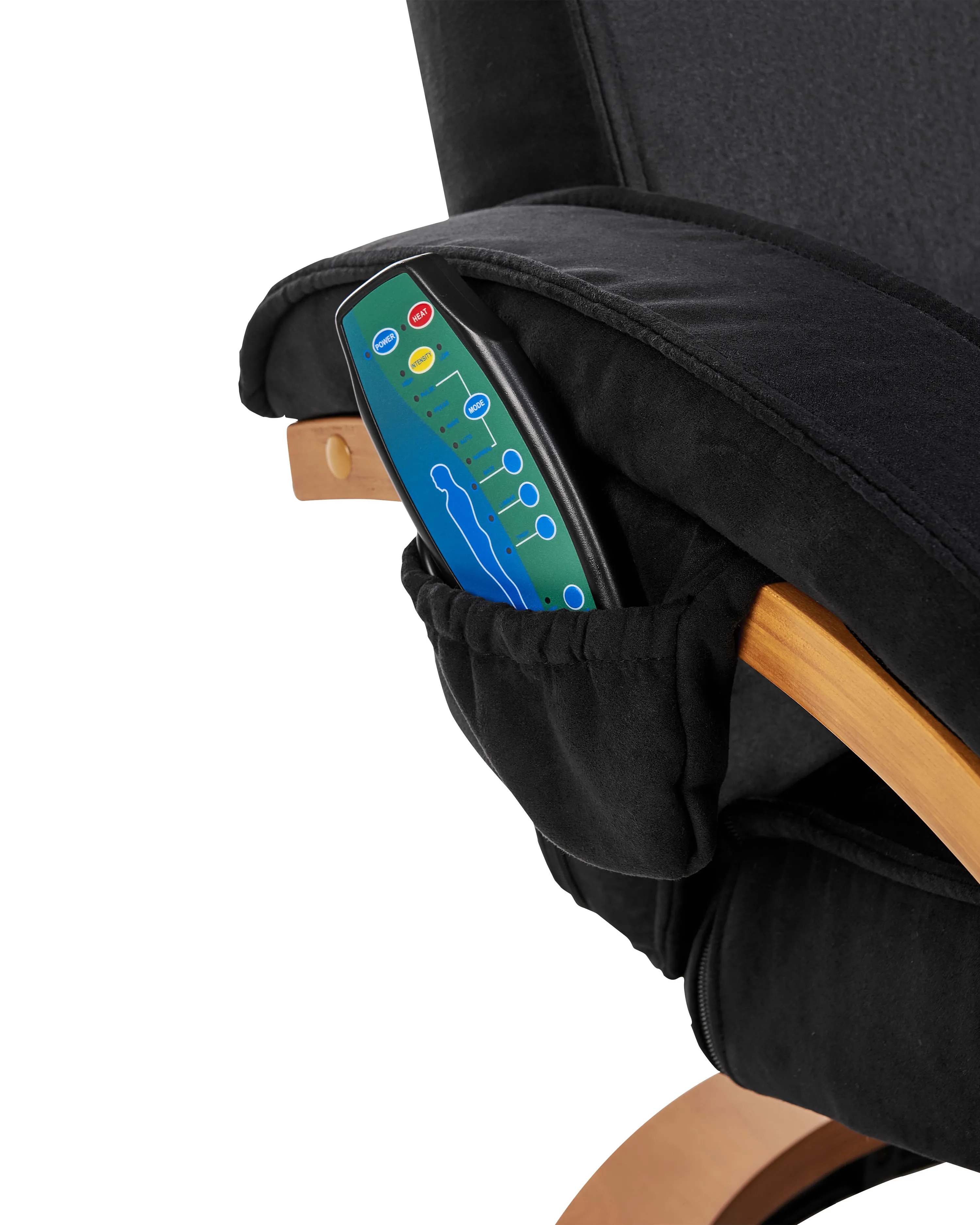 Massagestoel HERO met voetenbank Stof Zwart