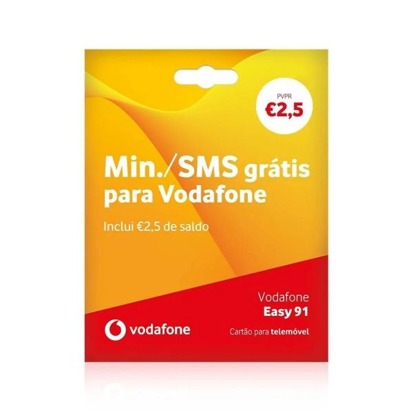 Cartão Vodafone EasyGo 2.50 de Saldo   15
