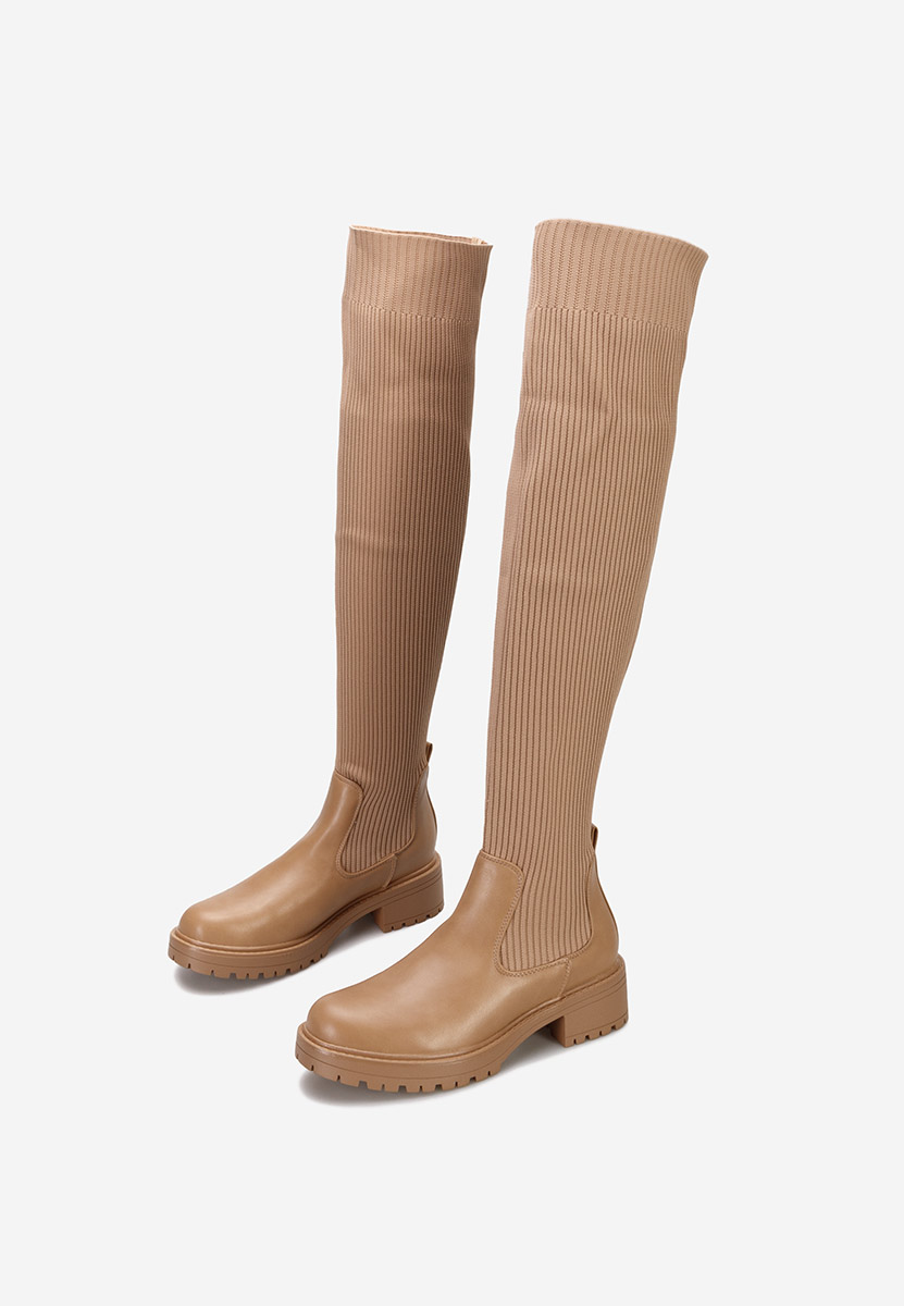 Bottes chaussettes beige Ambra