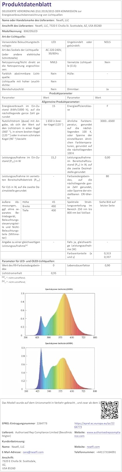 Neatfi Elite XL HD Super LED-Lupenleuchte, 3 Dioptrien mit 12 Dioptrien, dimmbar, 3 Lichtmodi (3000K/4000K/6500K), blendfrei, Verstellbarer Arm (Weiß, 18 cm Glaslinse)