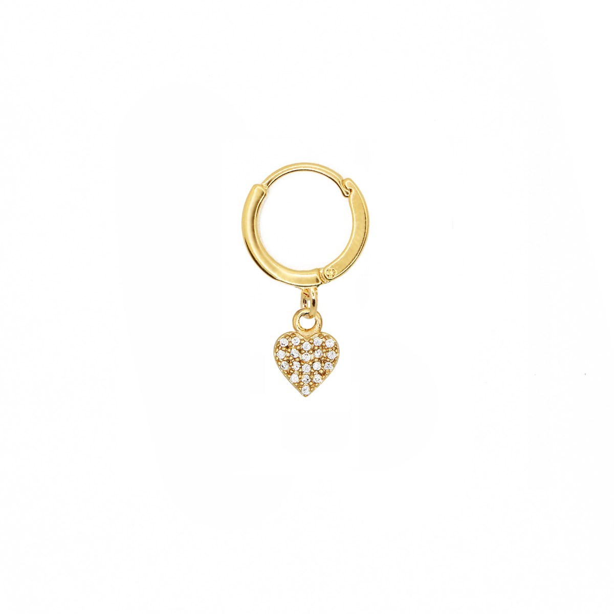 Boucle à l'unité coeur dorée à l'or fin 24k LILY
