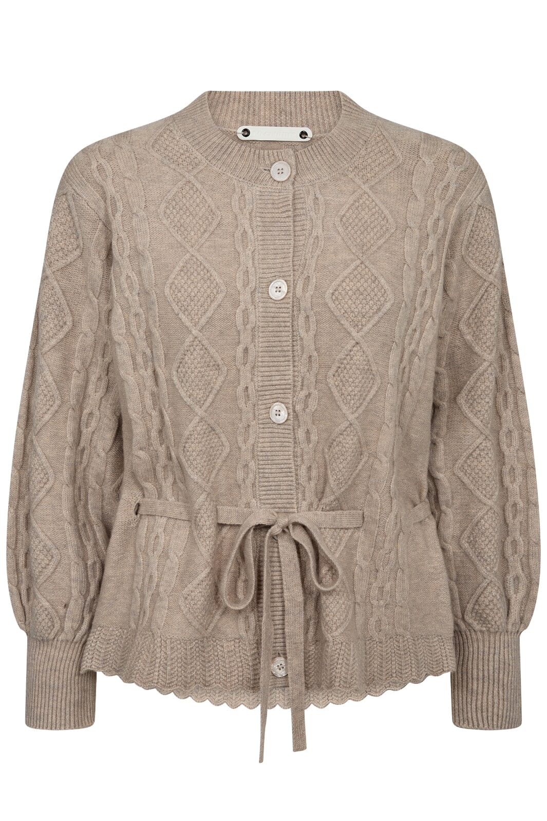 Co´Couture Rowcc Cable Tie Cardigan 32166 199 bone