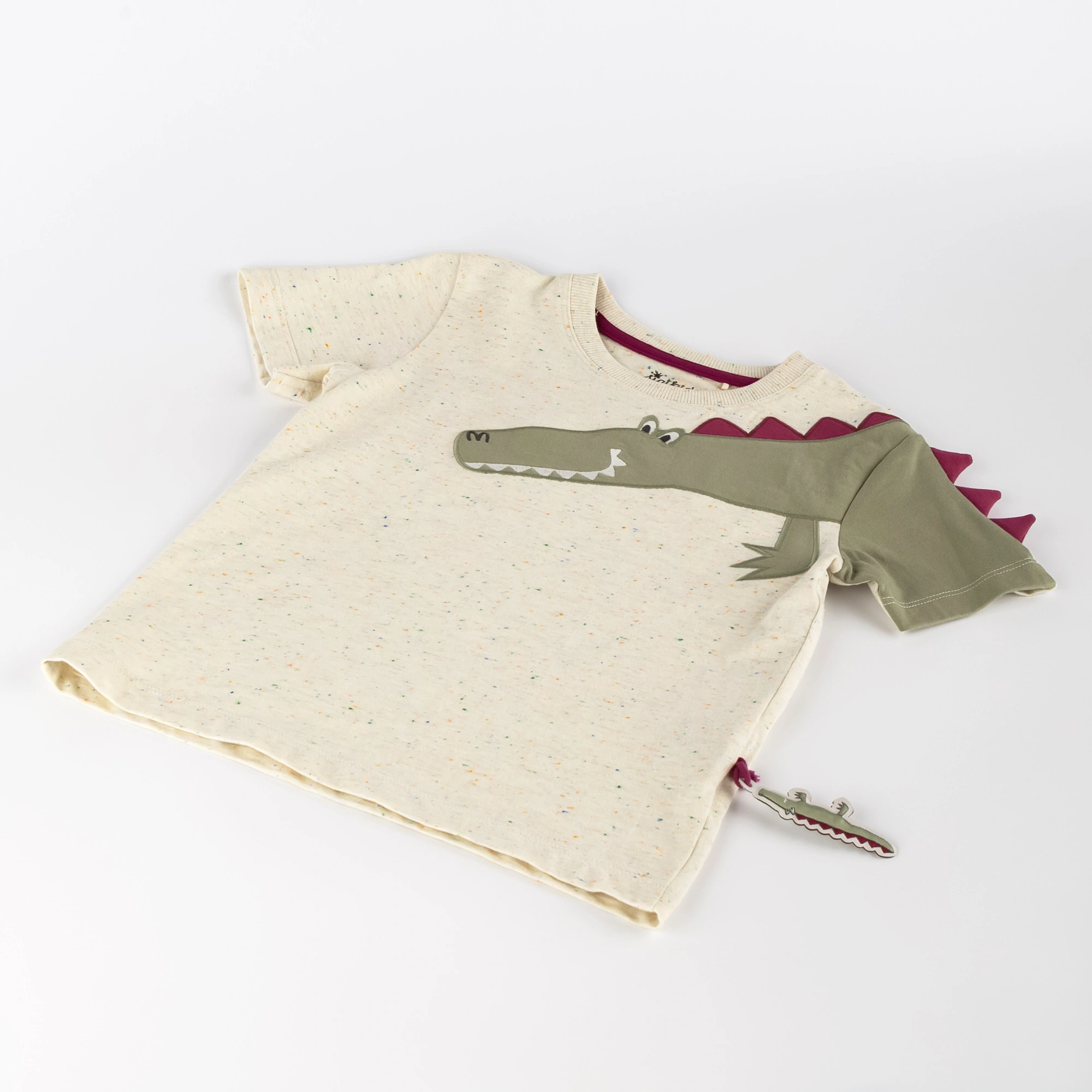 T-Shirt M - WILD CROCODILE HEAD in beige