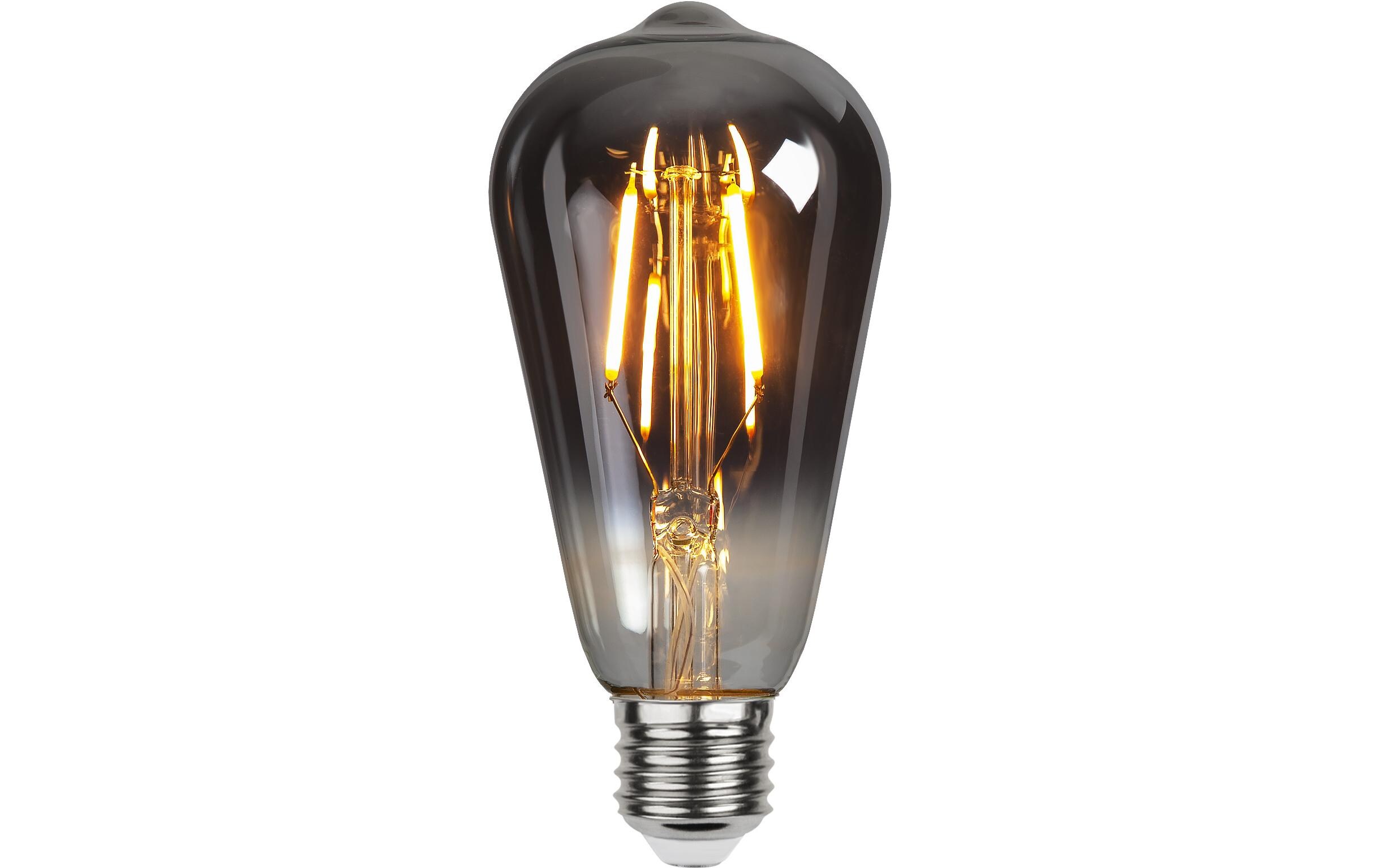 Lampe Plain Smoke ST64 1.8 W (15 W) E27 WarmweissFilamentleuchtmittel in Tropfenform mit geschwärztem Glas