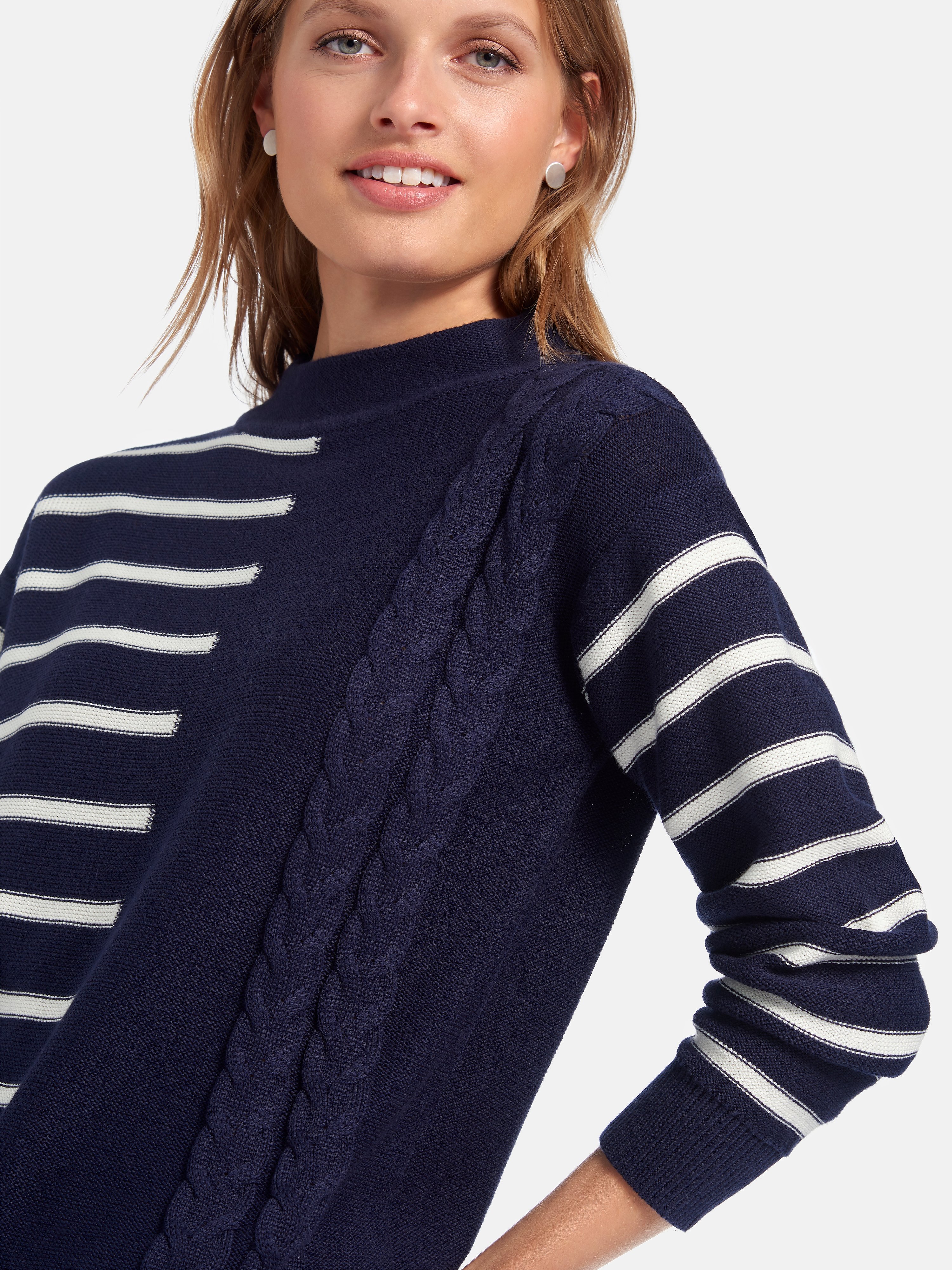 Pullover mit Stehbundkragen