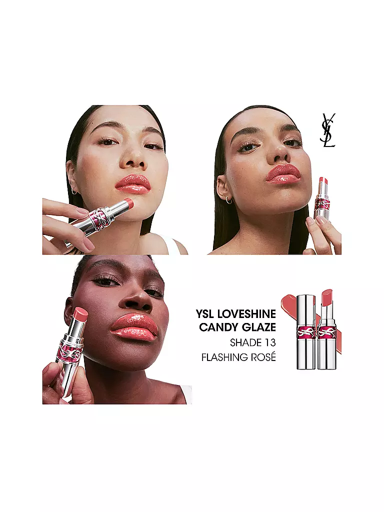 YVES SAINT LAURENT Loveshine Candy Glaze Lipgloss-Stick (13 Flashing Rose) rosa