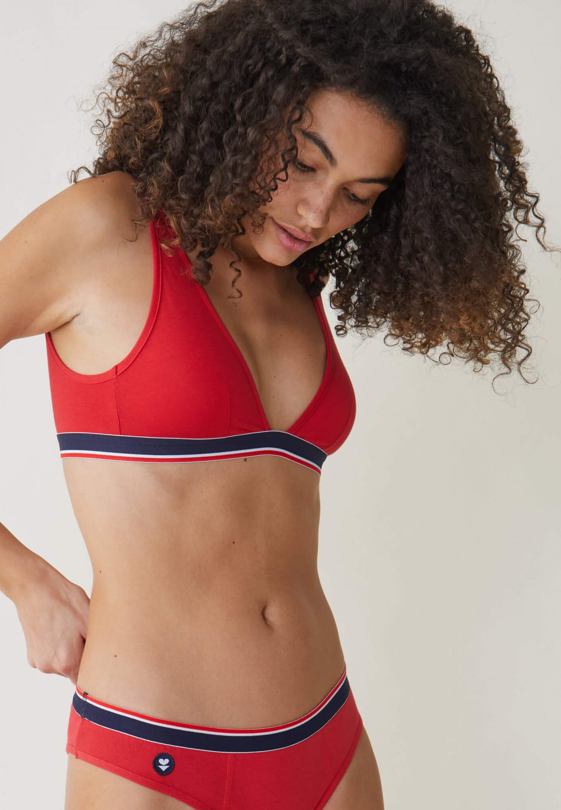 Soutien-gorge foulard en coton-Angèle Rouge