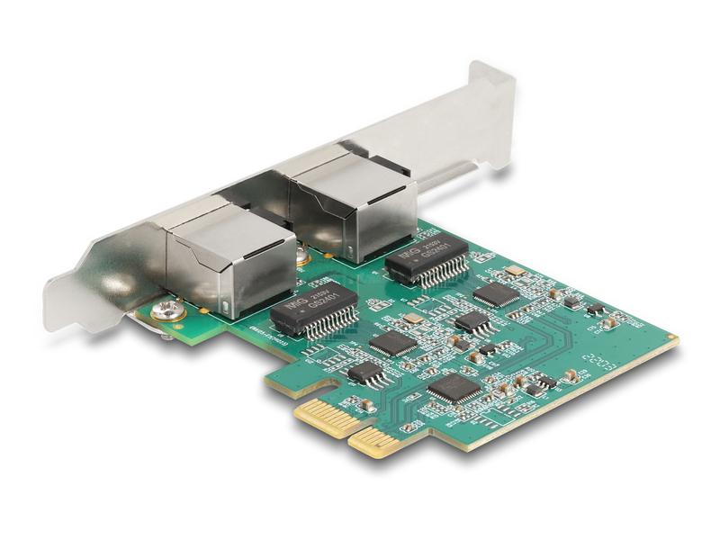 Delock Netzwerkkarte 2x RJ45 2.5 Gbps PCI-Express x1 Delock PCI Express x1 Karte zu 2 x RJ45 2.5 Gigabit LAN RTL8125