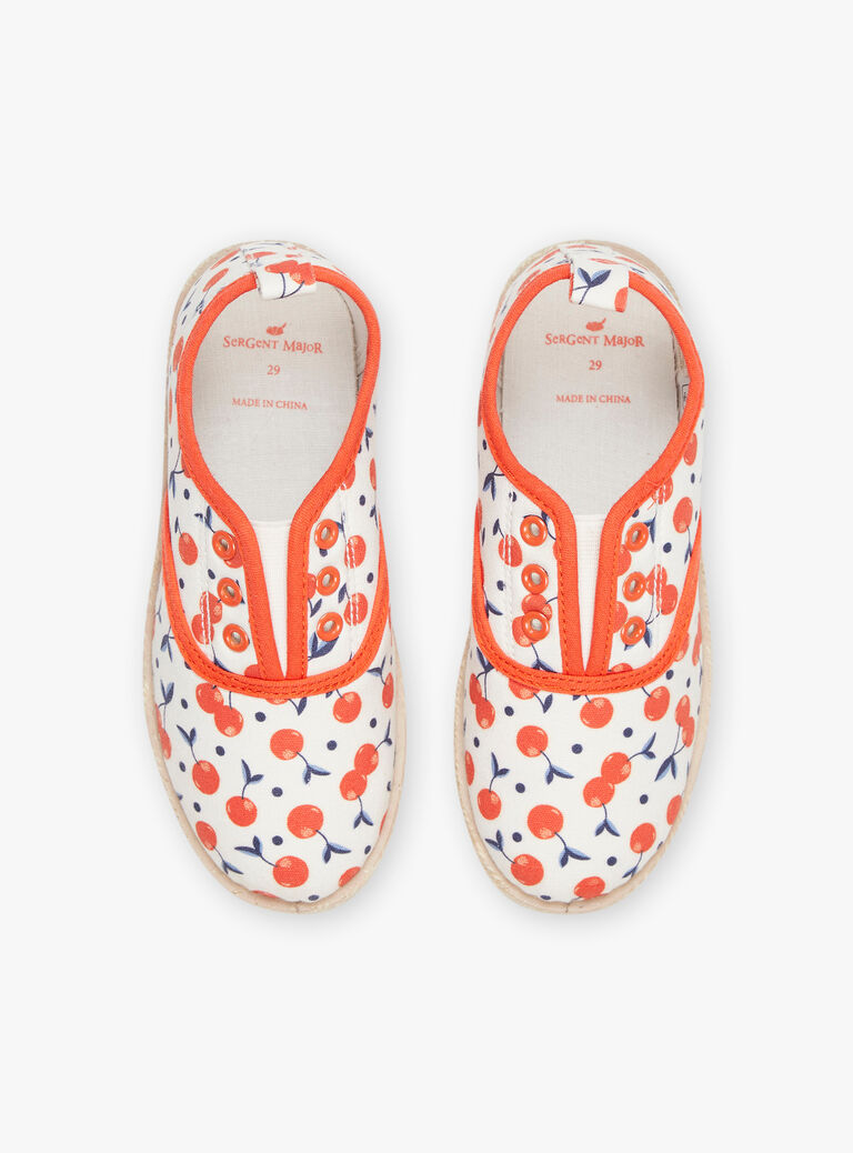 Slip-on écru à imprimé cerises