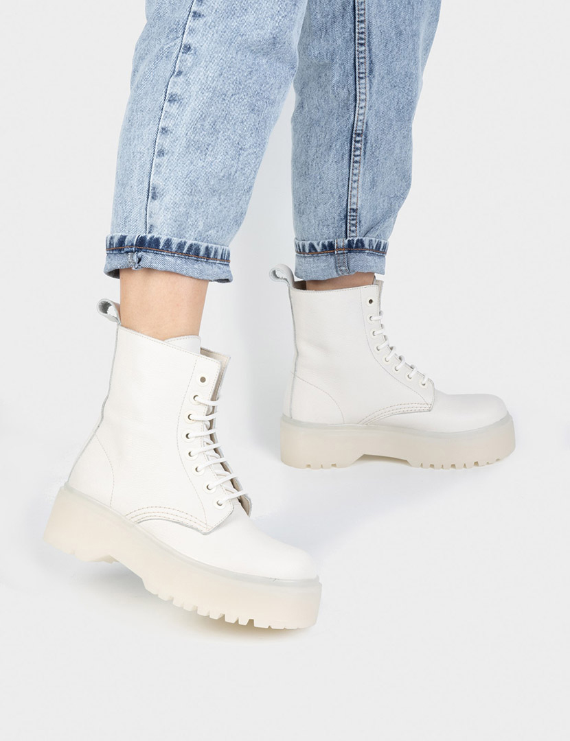 Beige Military Boots