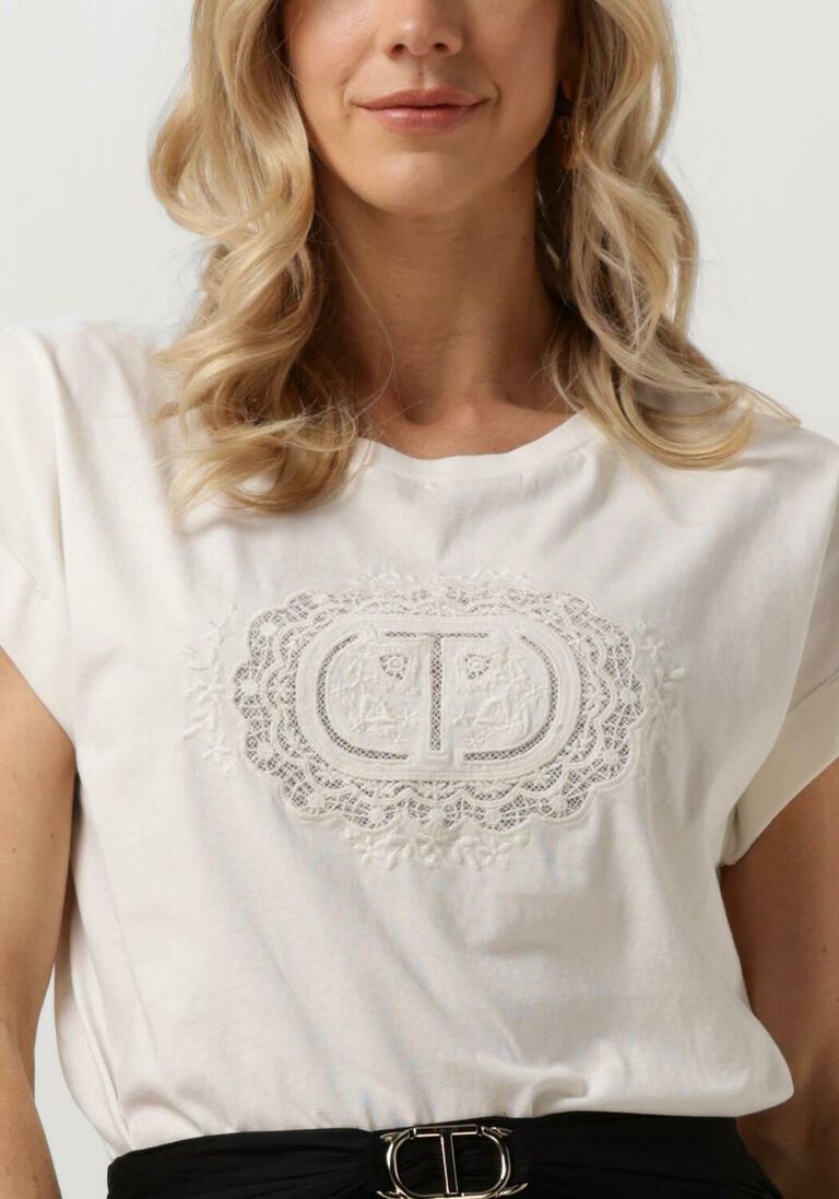 TWINSET MILANO ecru twinset milano t-shirt knitted t-shirt