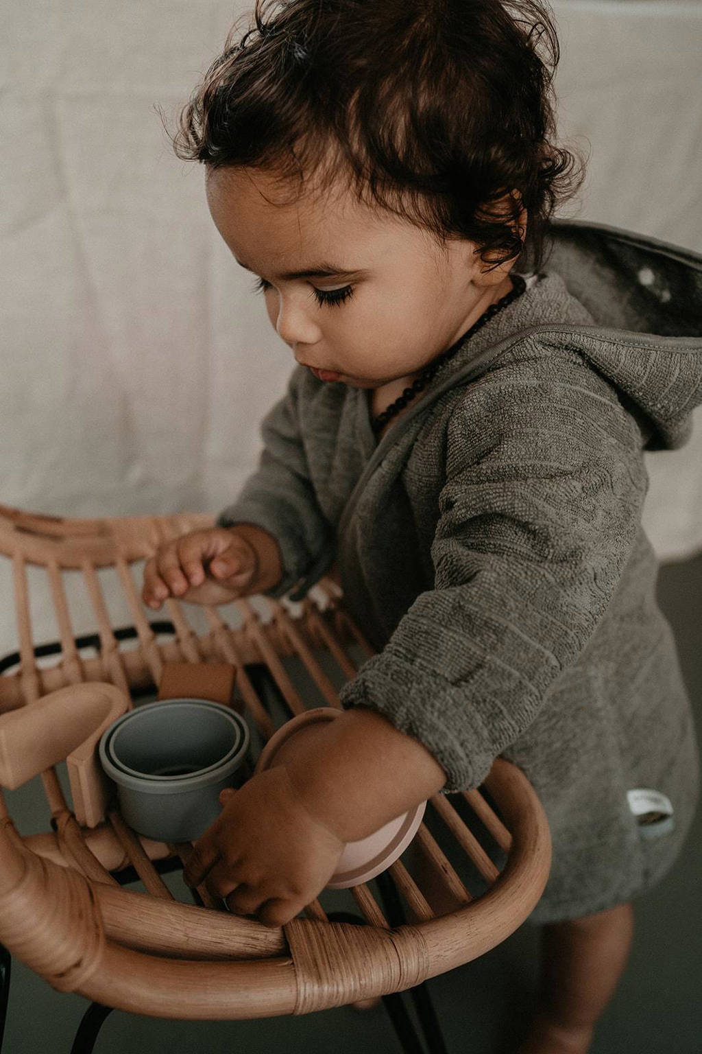 Snoozebaby badjas storm grey