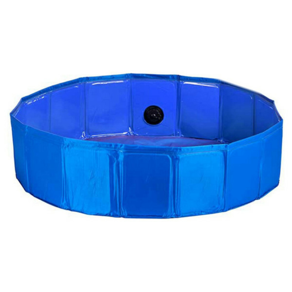 Piscine démontable animaux de compagnie bleu polyester plastique (120 x 30 x 120 cm)