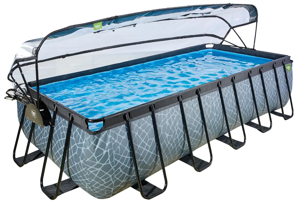 EXIT TOYS Pool 540x250x122cm med pumpe og skærm - Grå