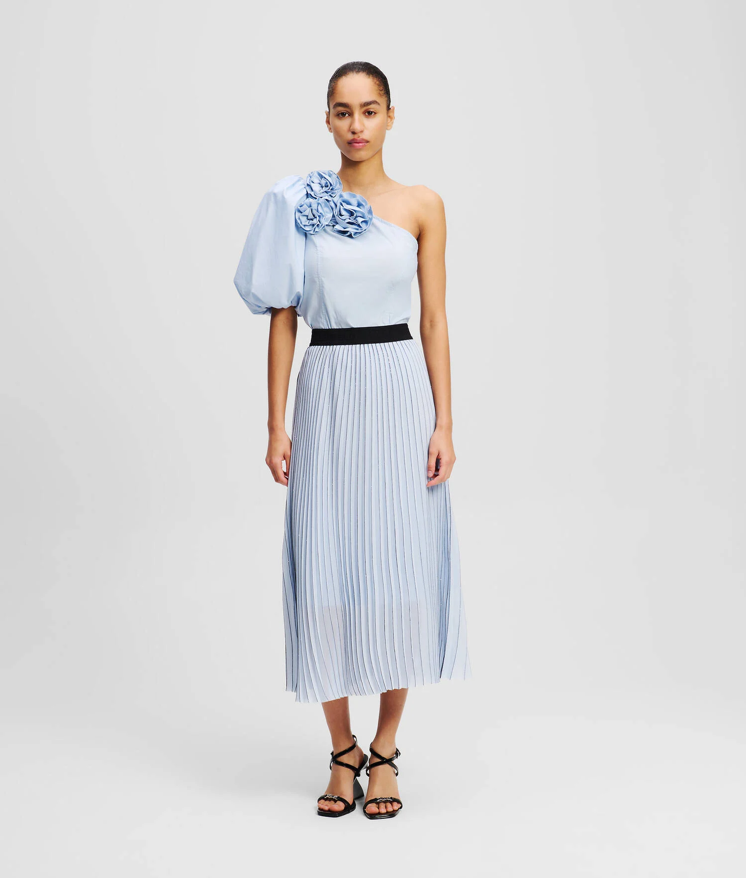 JUPE PLISSÉE MAXI - Bleu Kentucky