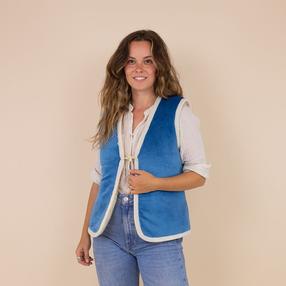 Moonrise dames bodywarmer wol Helios velvet blauw