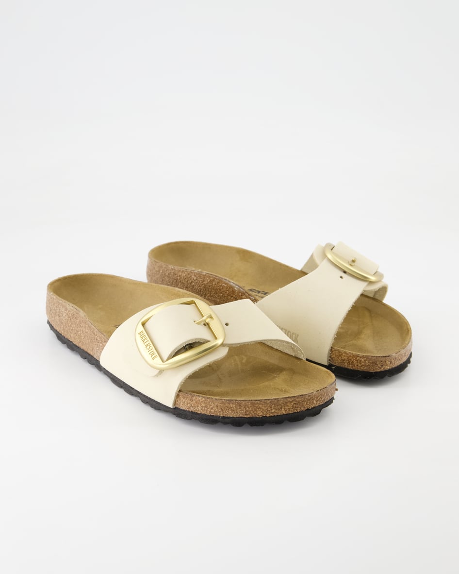 Birkenstock Madrid Big Buckle Pantoletten in Beige