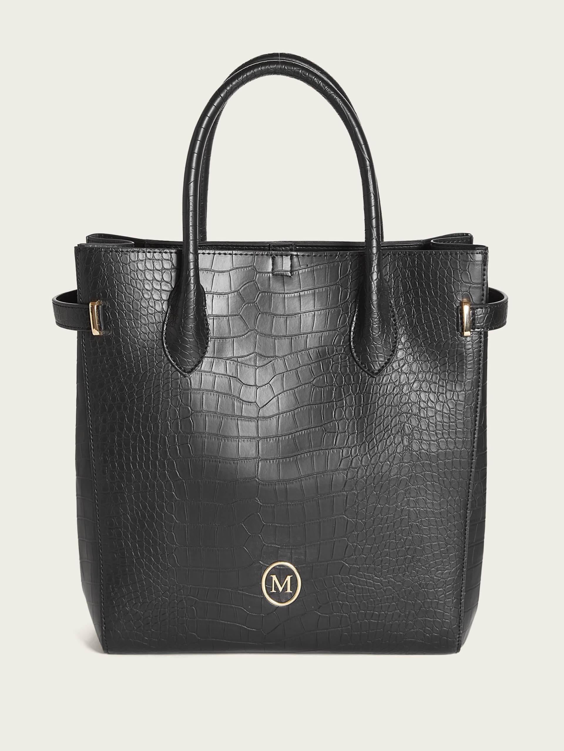 Bolsa de compras em imitação de couro de crocodilo