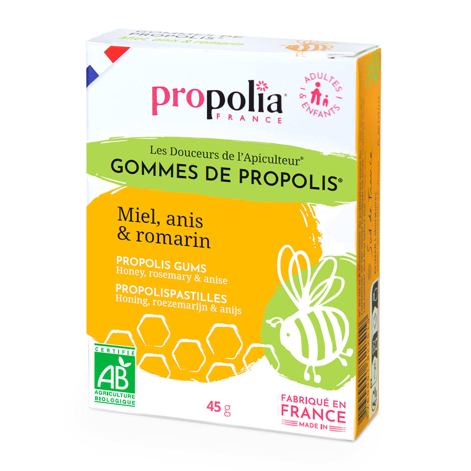 Gommes de Propolis Bio - Miel et romarin bio, anis