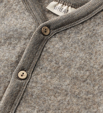 Wheat Cardigan - Uldfleece - Kari - Brown Melange
