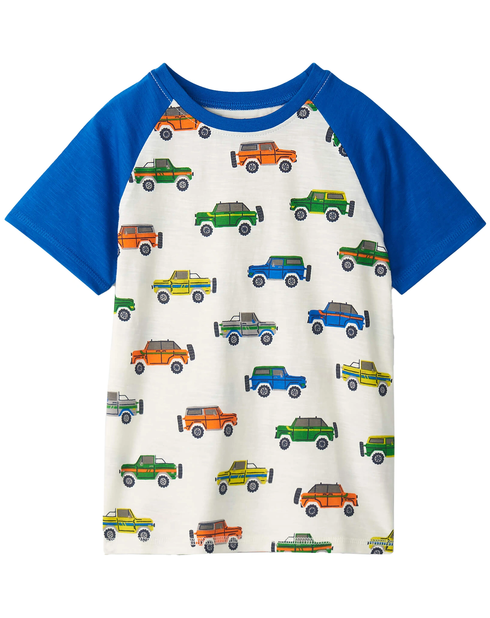 T-Shirt OFF ROAD CARS in weiß/blau