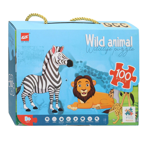Vloerpuzzel Wilde Dieren, 100st.