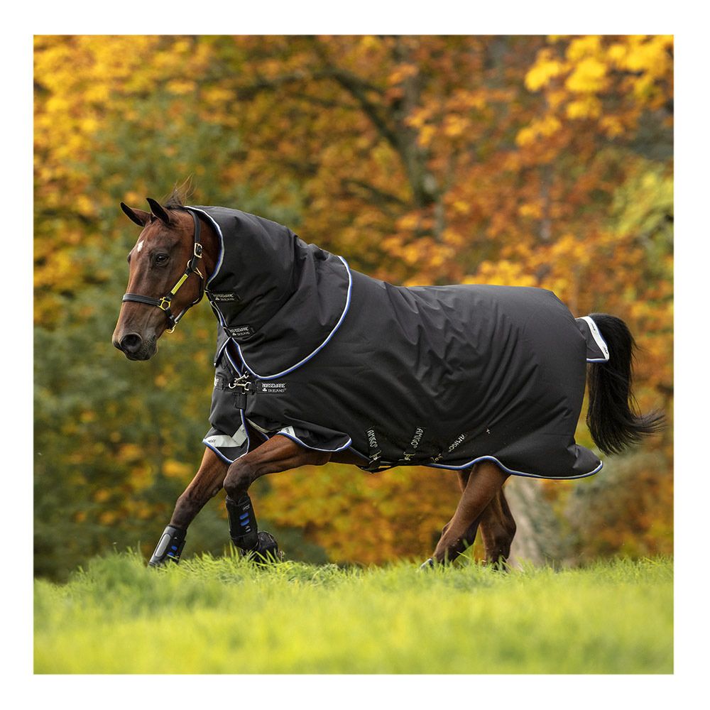 Horseware AMIGO BRAVO-12 PLUS 250G - Couverture de paddock + couvre-cou black/str blue/black