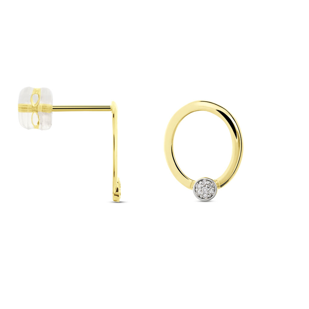 Boucles D'oreilles Puces Or Jaune Shyla Diamants