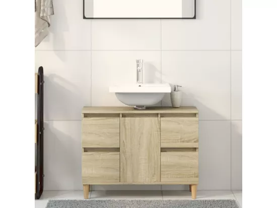 Meuble d'évier chêne sonoma 80x33x60 cm bois d'ingénierie