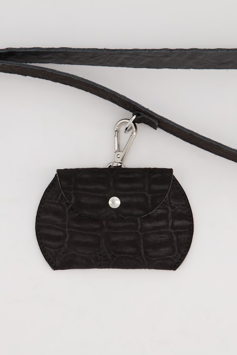 Ledertasche, Krokoprägung, abnehmbare Minitaschen
