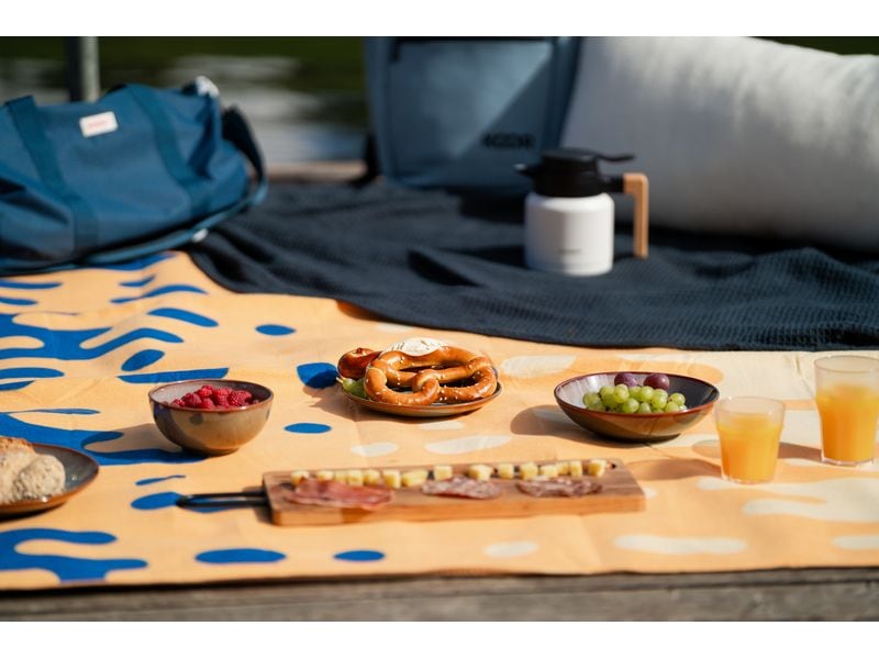 KOOR Picknickdecke Gelato-Arancia 200 x 200 cm Modische Picknick-Decke in sommerlichen Trendfarben