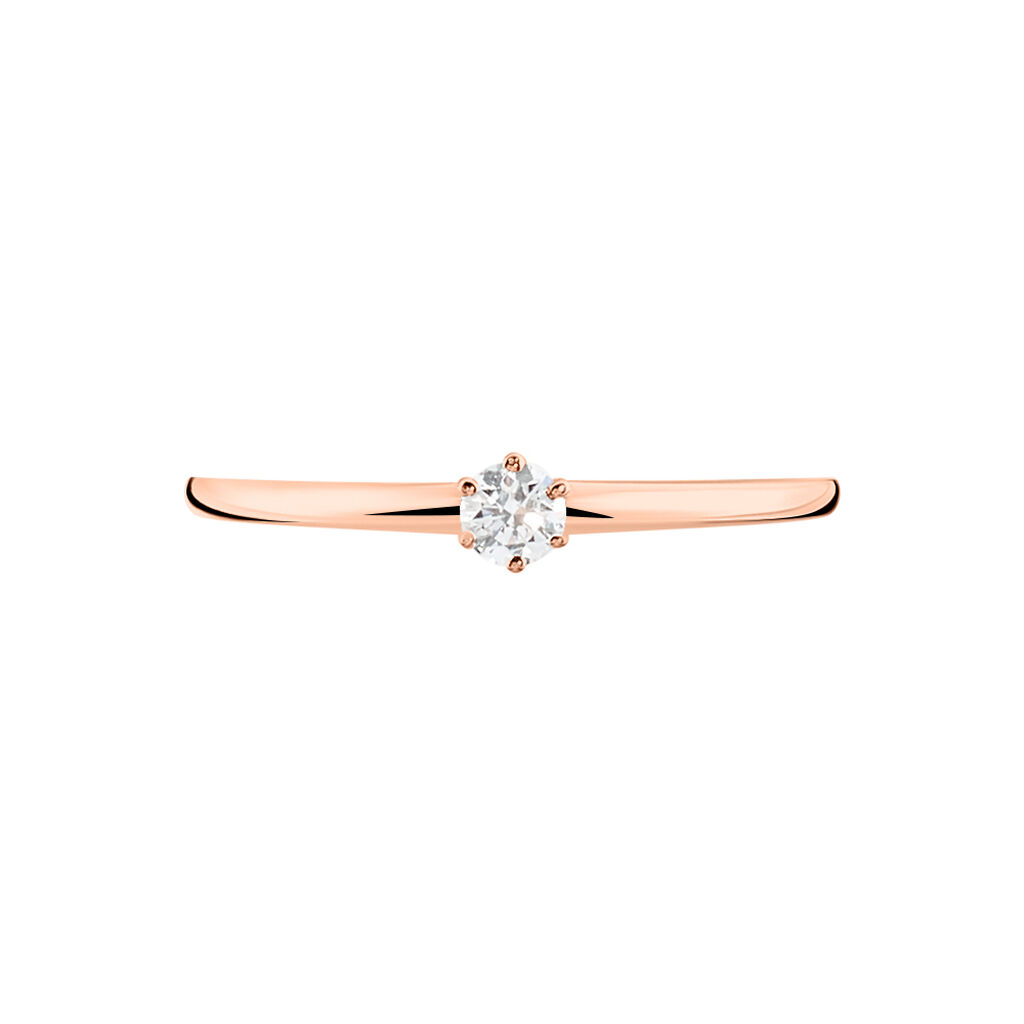 Bague Solitaire Natalia Or Rose Diamant