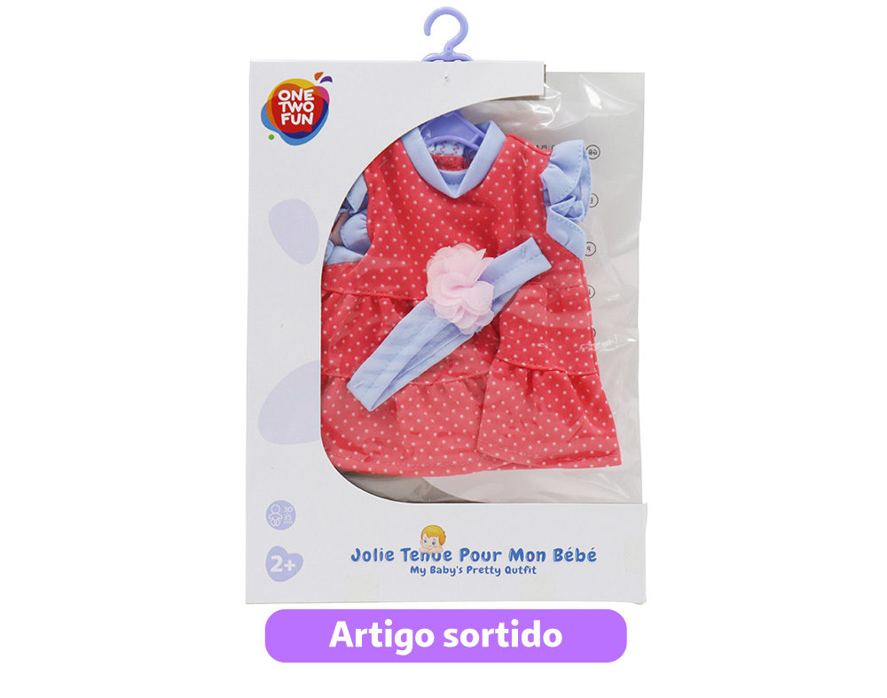 O OUTFIT DO BEBÉ ONE TWO FUN 30-35CM MODELOS SORTIDOS