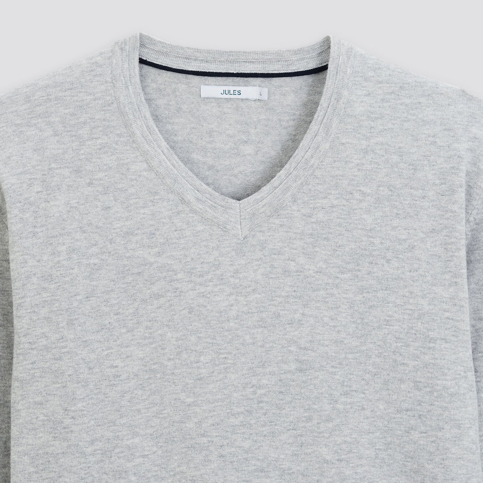 Pull essentiel à col v Gris moyen
