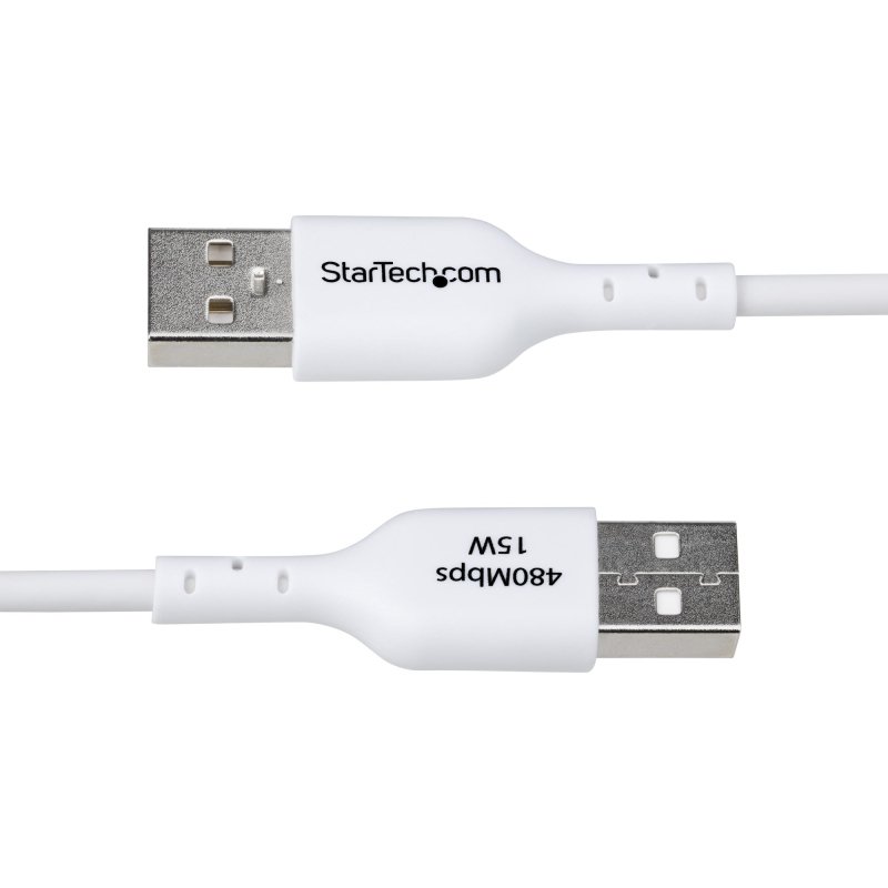 StarTech.com Câble de Charge USB-A vers USB-C de 1m, Charge et Synchronisation, 3A, USB 2.0, Gaine TPE - Cordon de Charge USB Blanc